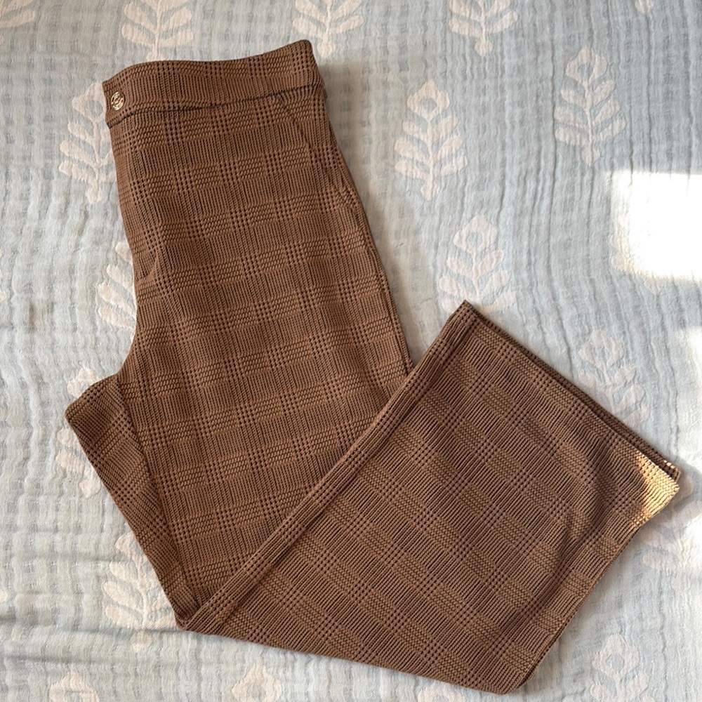 Michael Kors Brown Plaid Dress Capris